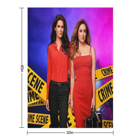 Rizzles on A Police Background (Rizzoli & Isles) Plush Throw Blanket