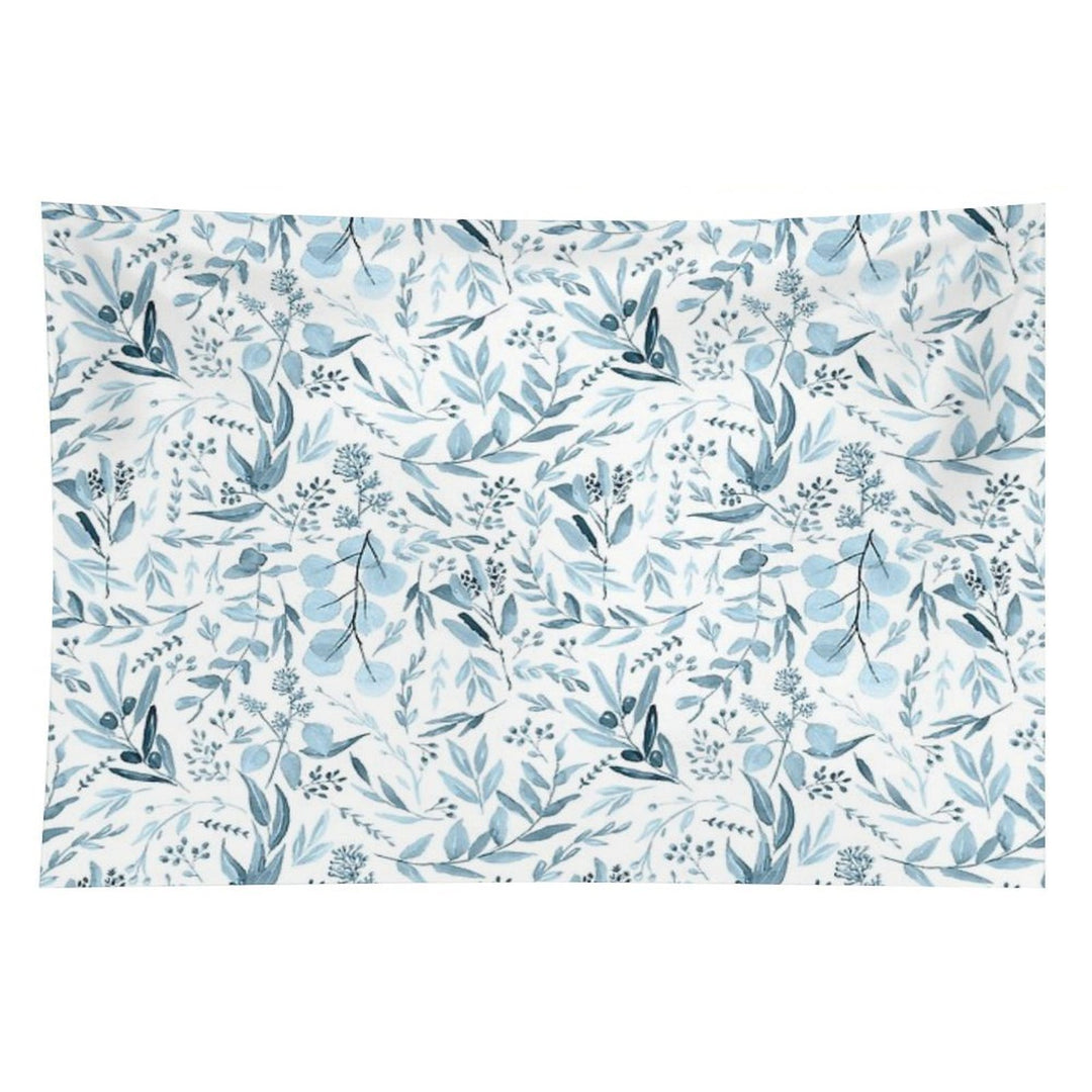Little Blue Eucalyptus Leaves Botanical Pattern Tapestry