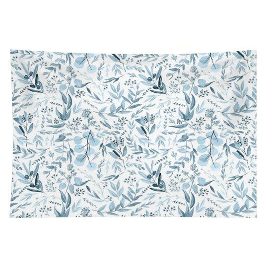 Little Blue Eucalyptus Leaves Botanical Pattern Tapestry