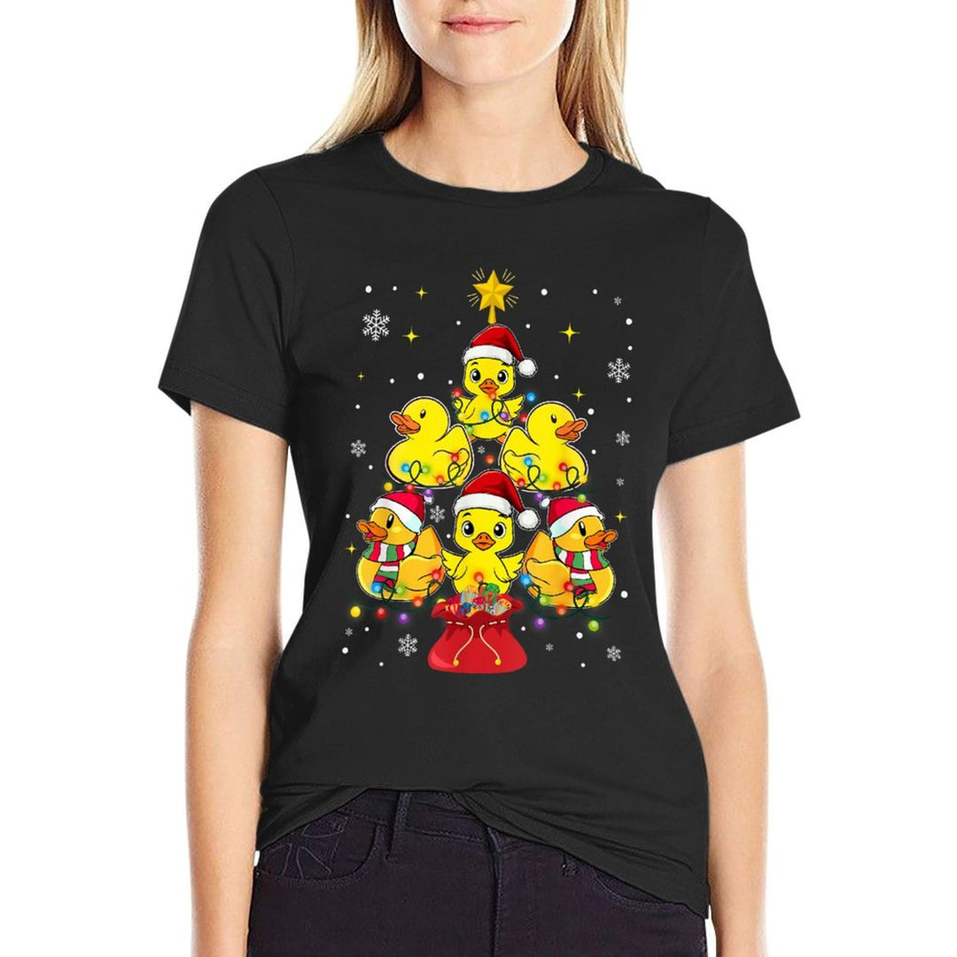 Rubber Duck Christmas Tree. Duckie And Quack Christmas  Easy-care T-Shirt