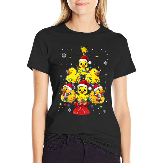 Rubber Duck Christmas Tree. Duckie And Quack Christmas  Easy-care T-Shirt