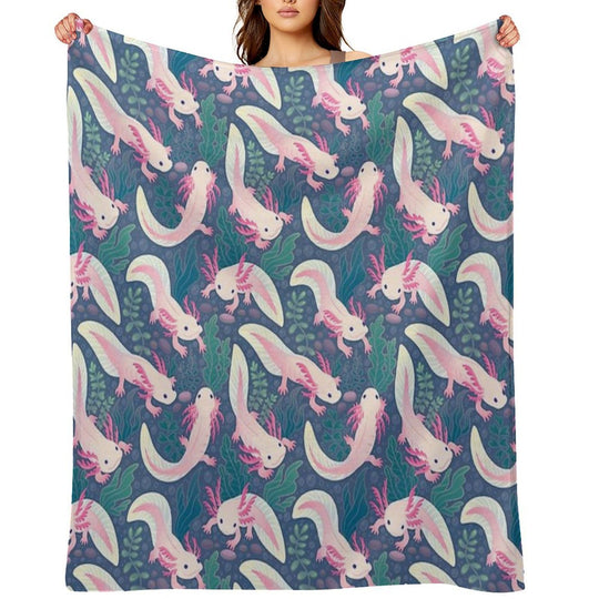 Axolotls Plush Throw Blanket