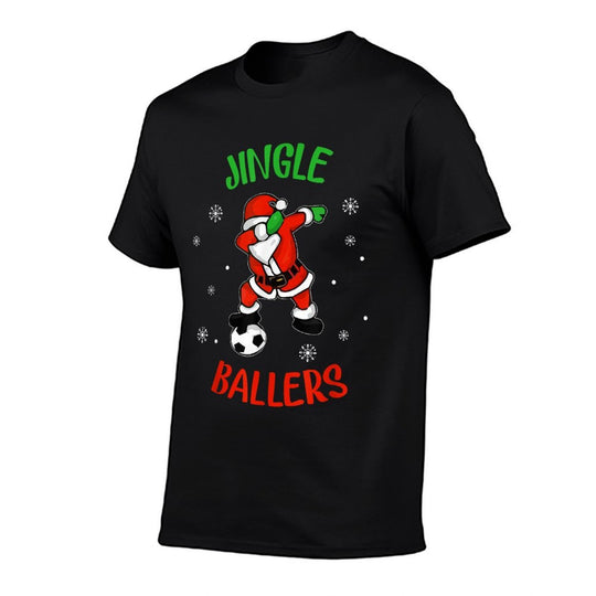 Jingle Ballers Tshirt Christmas Soccer Santa Football  Heathered Texture T-Shirt