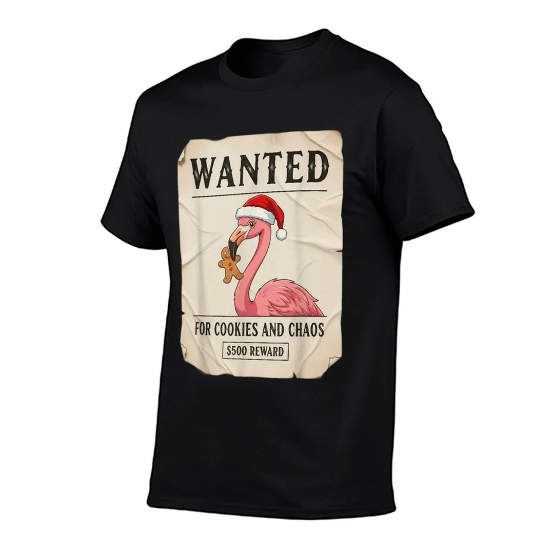 Wanted for Cookies And Chaos Funny Flamingo Christmas Pajama  Slim-fit Cut T-Shirt