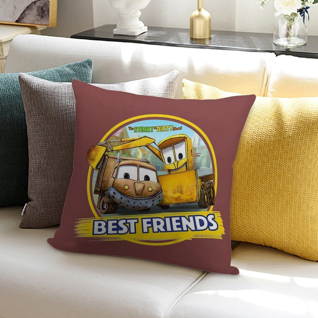 Kids The Stinky And Dirty Show - Best Friends Soft Easy Maintenance Throw Pillow