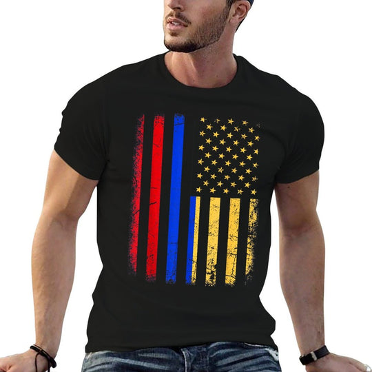 Colombian American Colombian Roots Colombia America  Heathered Texture T-Shirt