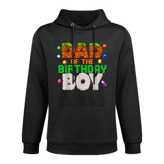 Dad Of The Birthday Boy Video Gamer Pixel Number Bday Party Colorfast Hoodie