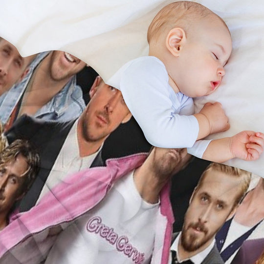 HIGH QUALITY Ryan Gosling Photo Collage Sustainable Throw Blanket