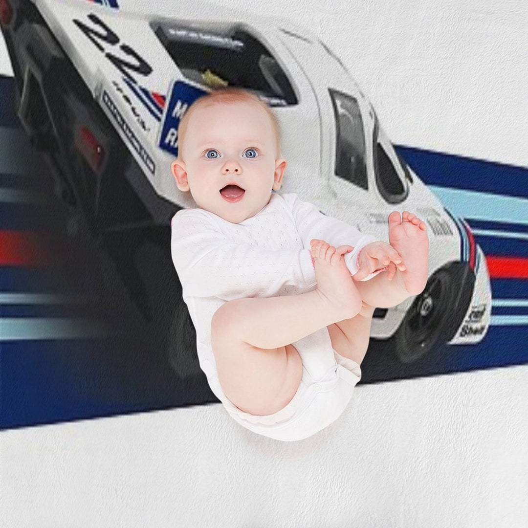 Porsch 917 Martini Racing 1971 Travel-friendly Throw Blanket