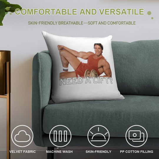 Arnold Schwarzenegger - Need A Lift Soft Shrink-Resistant Throw Pillow