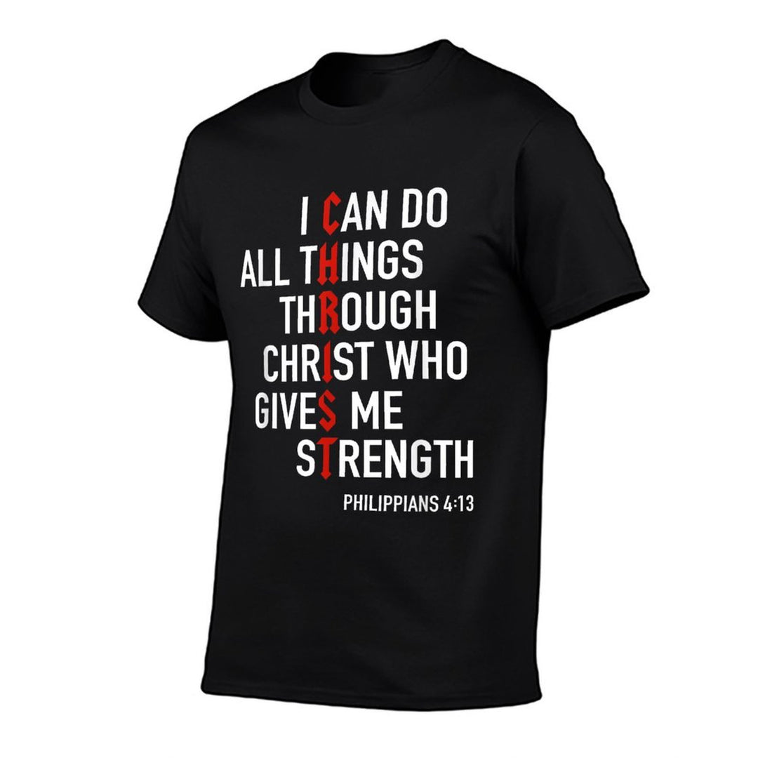 I Can Do All Things Through Christ God Christian Bible Verse  Summer-ready Fabric T-Shirt