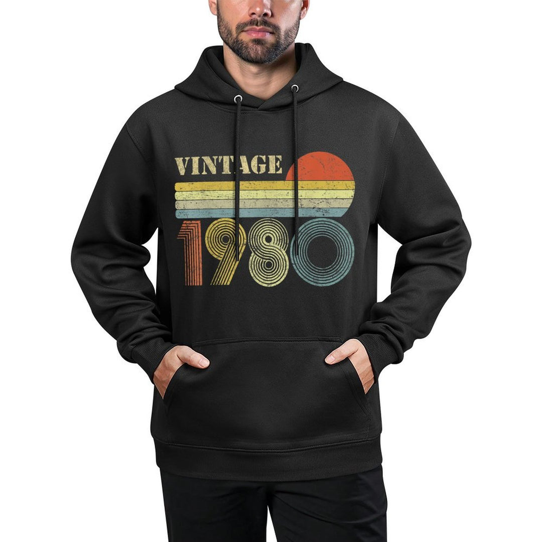 1980 40th Birthday Gift Vintage Retro Men Women 40 Years Old Cotton-Polyester Blend Hoodie
