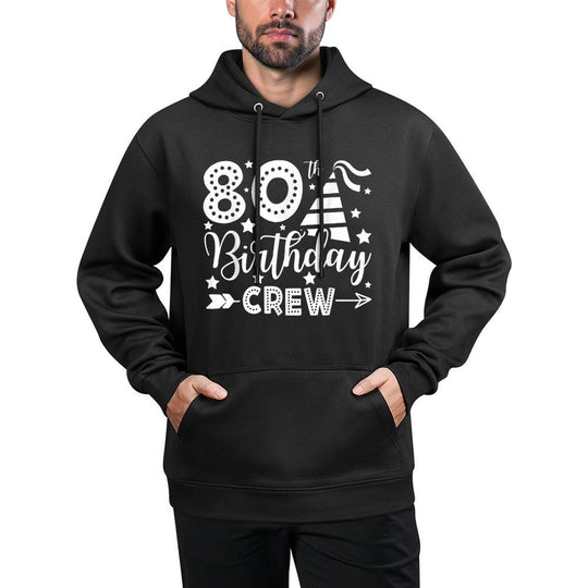 80th Birthday Crew 80 Party Crew Group Friends BDay Gifts Breathable Fabric Hoodie