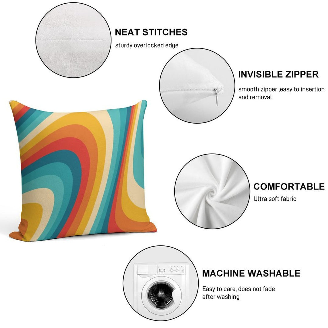 70s Retro Aesthetic Soft Warmth Comfort Throw Pillow