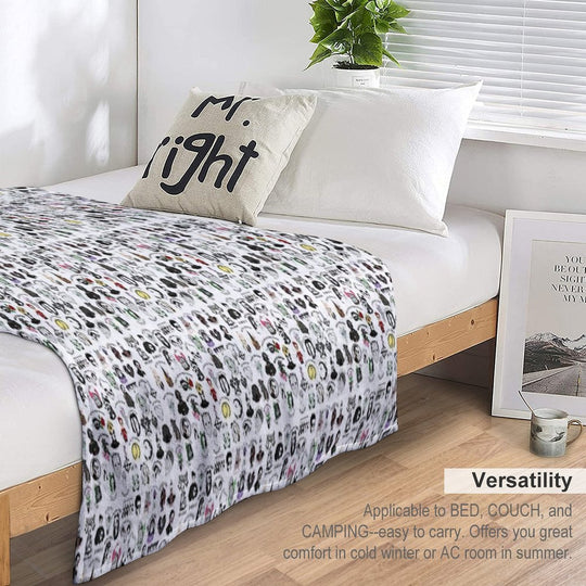 Ghost Collage Design Easy Care Throw Blanket