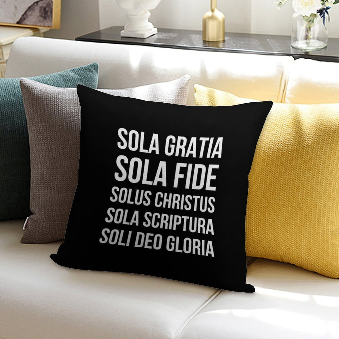 Five Solas Reformed Theology White Soft Style Accent Throw Pillow
