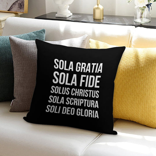 Five Solas Reformed Theology White Soft Style Accent Throw Pillow