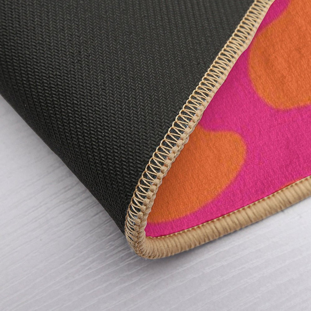 Cow Skin Texture Orange Pop And Hot Neon Pink  Dirt-Trapping Bath Mat