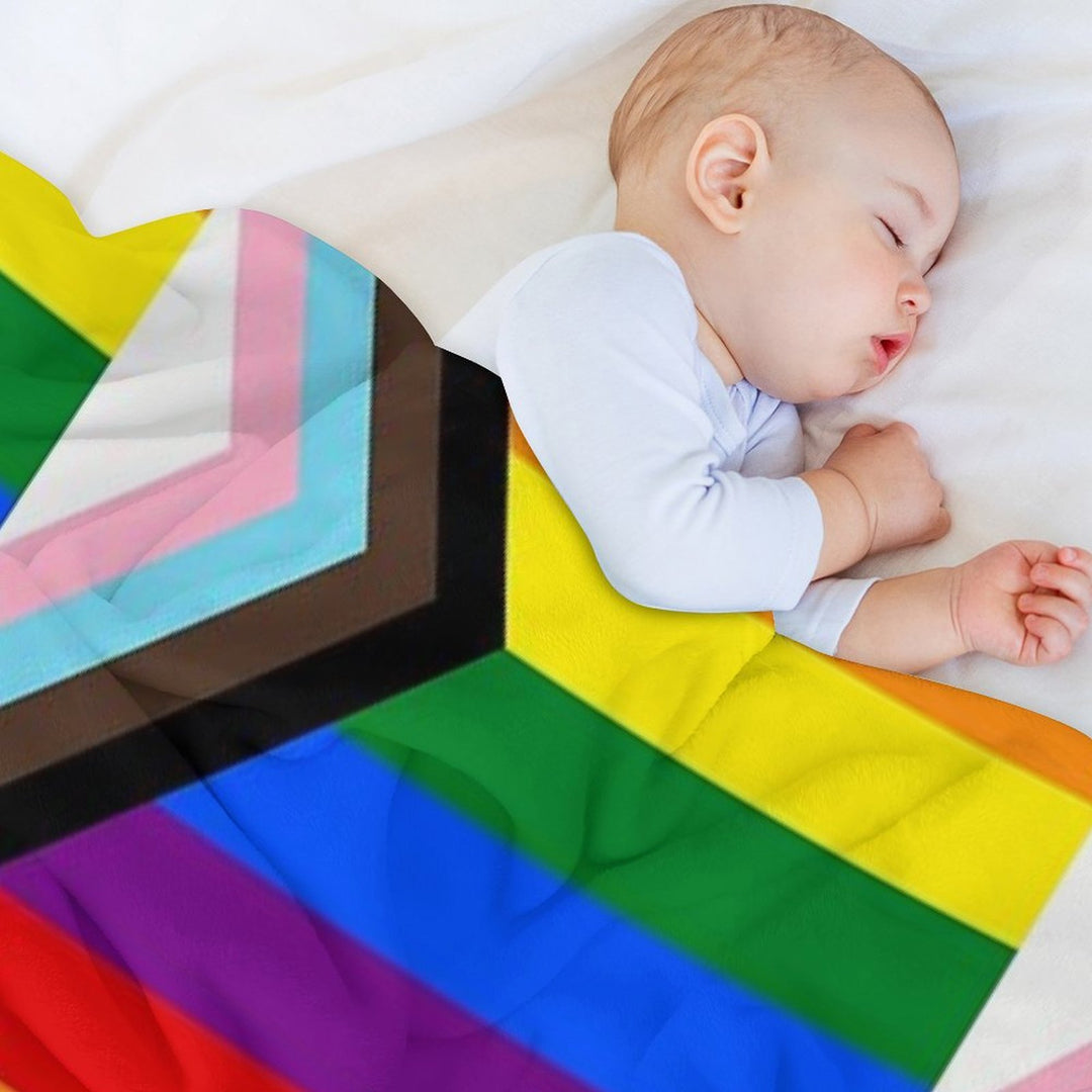 Progress Pride Flag Anti-pilling Throw Blanket