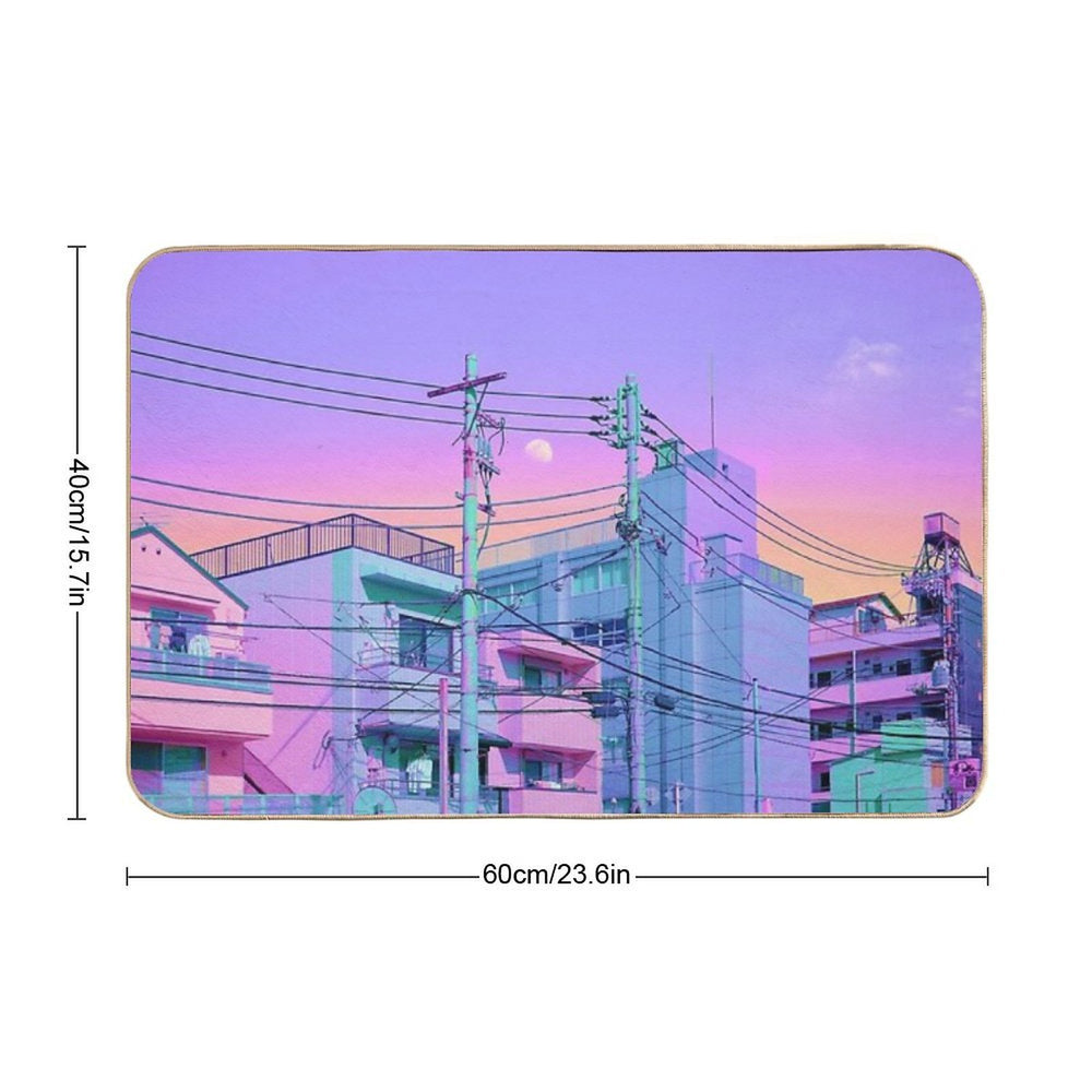 5PM in Ethereal Tokyo  High-Traffic Bath Mat