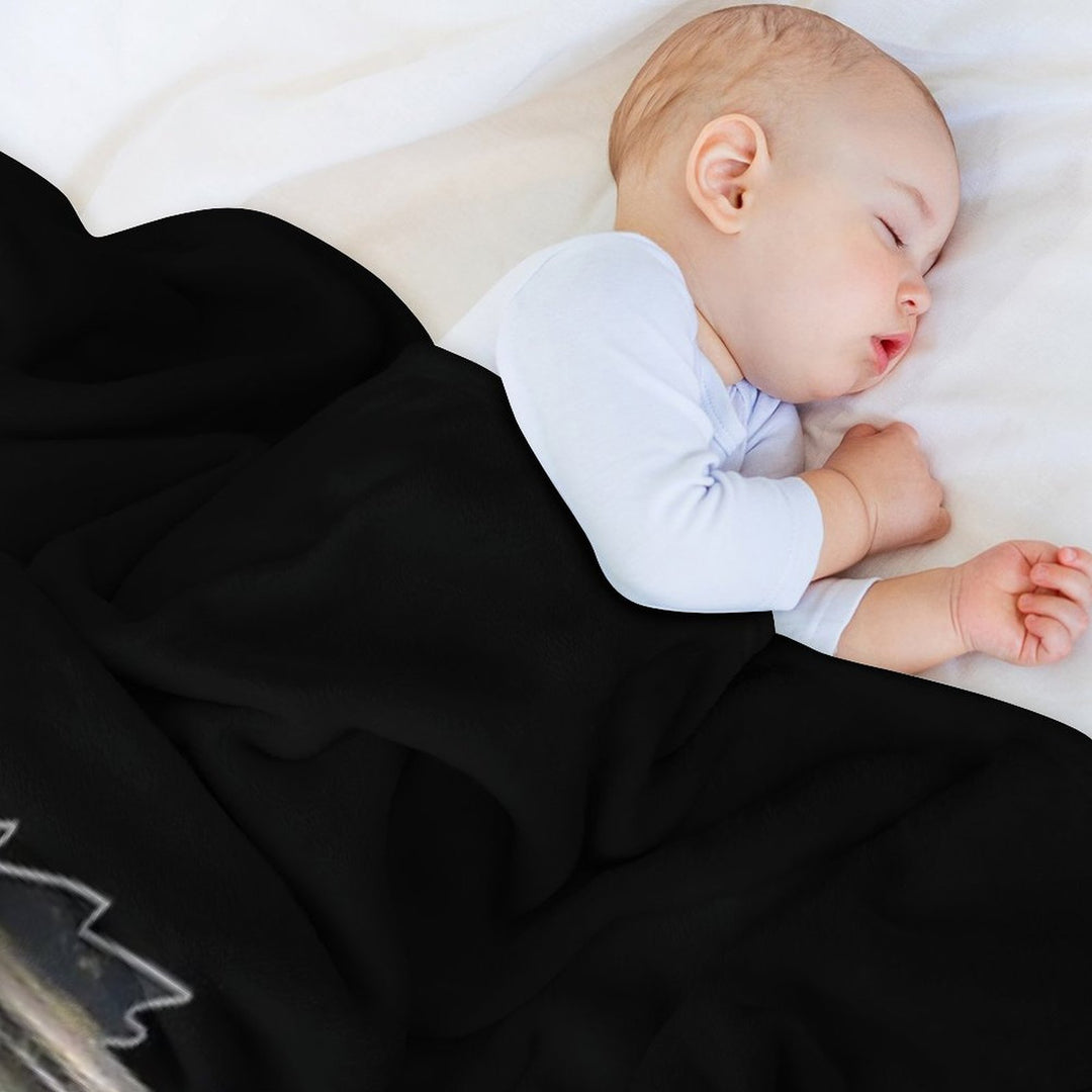 Ford Mustang GT Logo Emblem Design (Blue on Black) Velvety-soft Throw Blanket