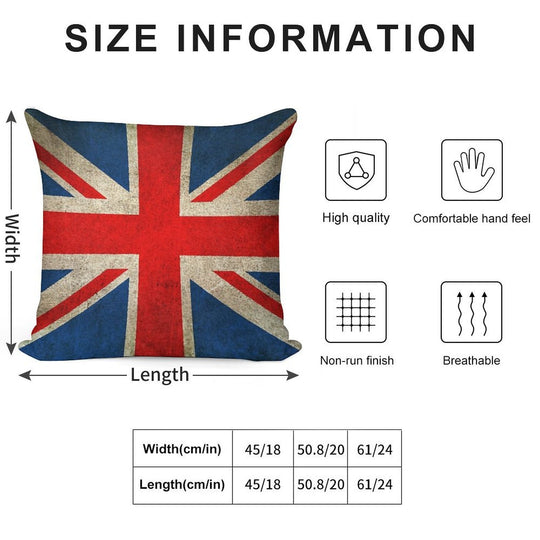 Old And Worn Distressed Vintage Union Jack Flag Soft Luxury Feel Throw Pillow