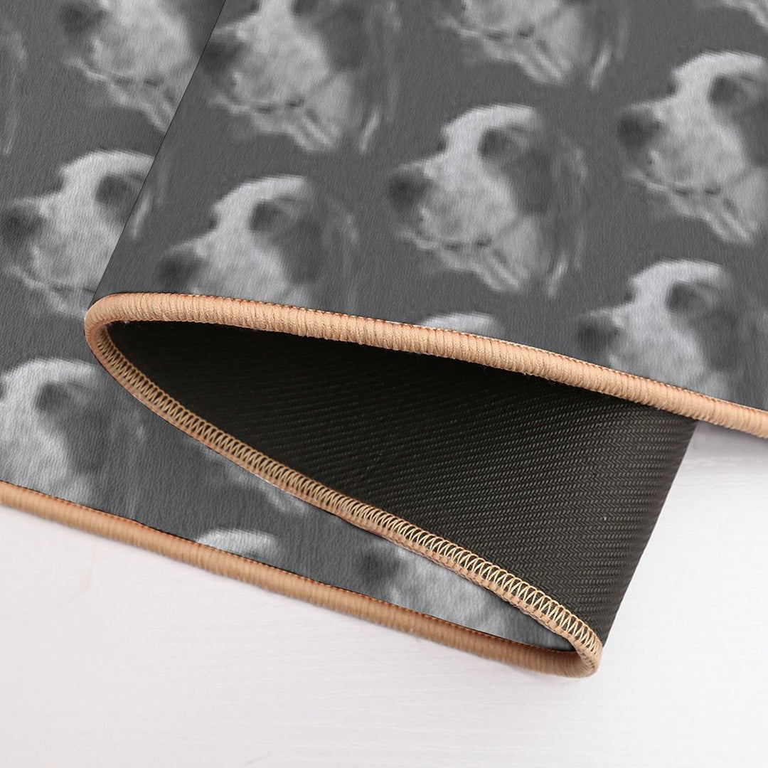 Monochrome Irish Red And White Setter  Stain-Proof Bath Mat