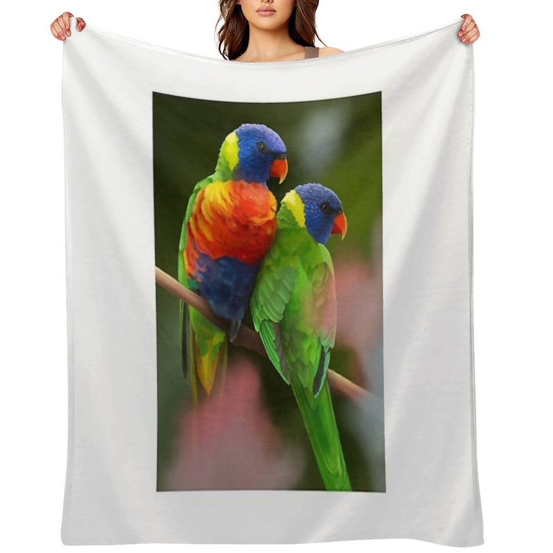 Rainbow Lorikeets Velvety-soft Throw Blanket