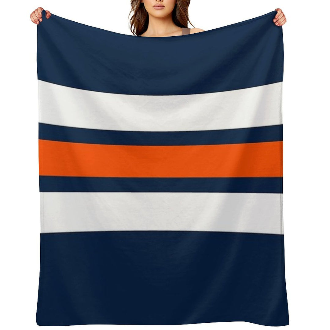 Edmonton Oilers Retro Stripes Plush Throw Blanket