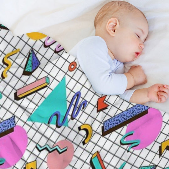 Funky 80s Eighties Memphis Pattern Design Eco-conscious Throw Blanket