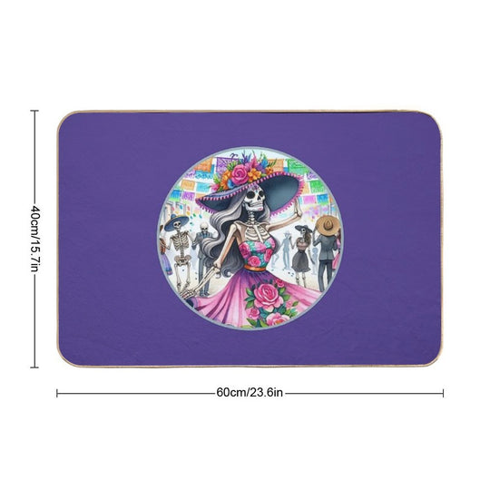 Day of The Dead Frame  Repositionable Bath Mat