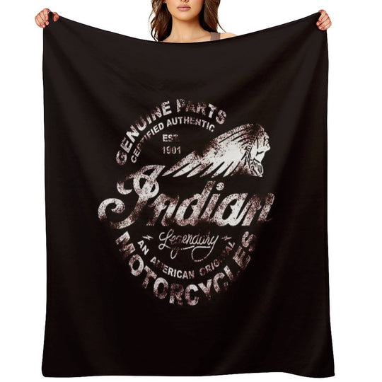 Indian Motorcycles Sign Legendary_White Durable Throw Blanket