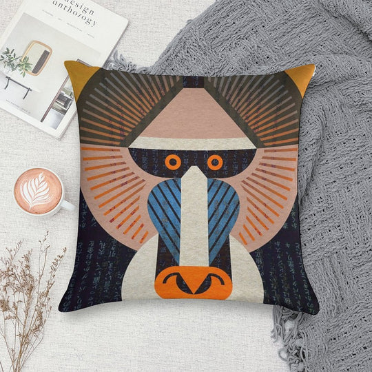 Mandrill Soft Short Plush Fabric Throw Pillow