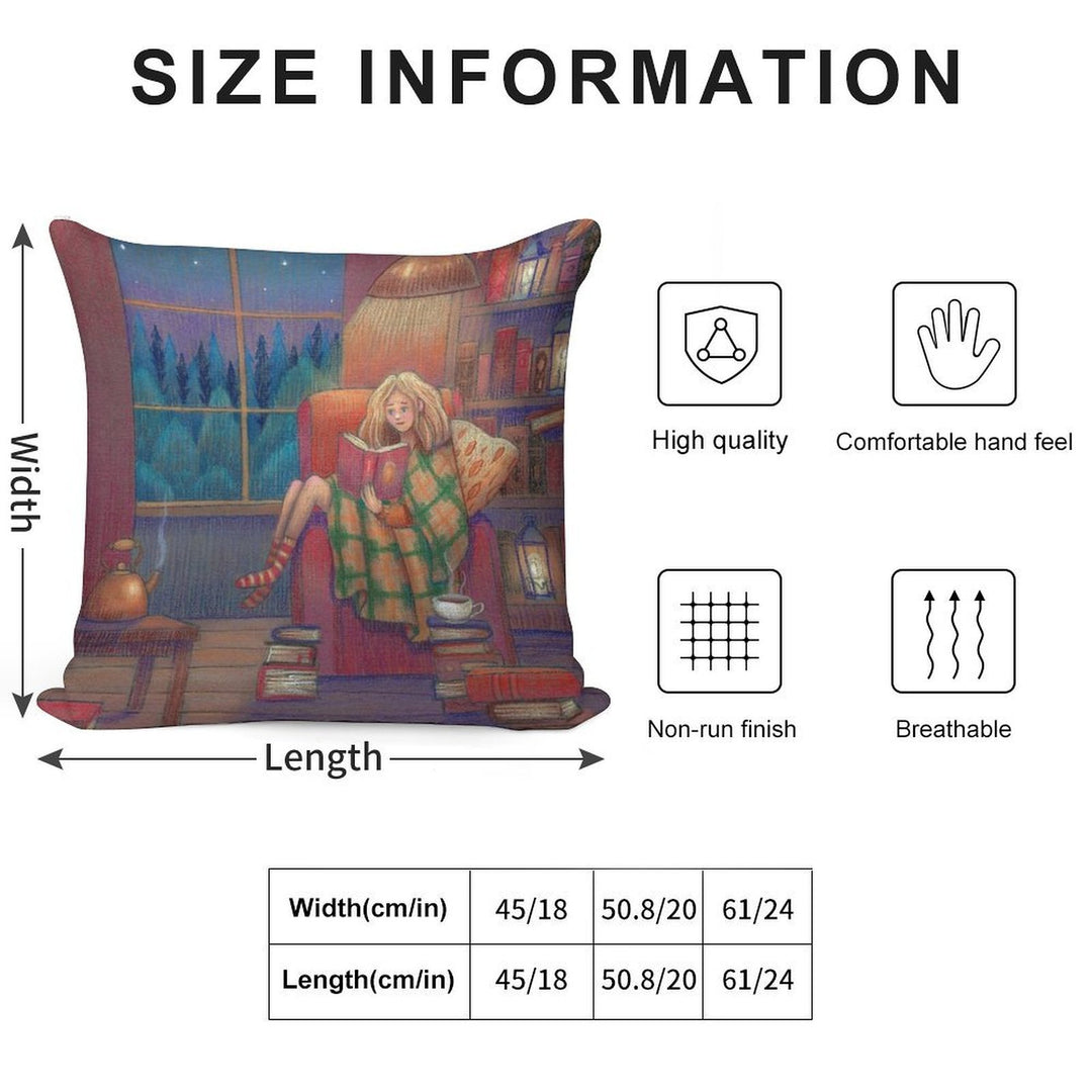 Home Reader Soft Hidden Zipper Throw Pillow