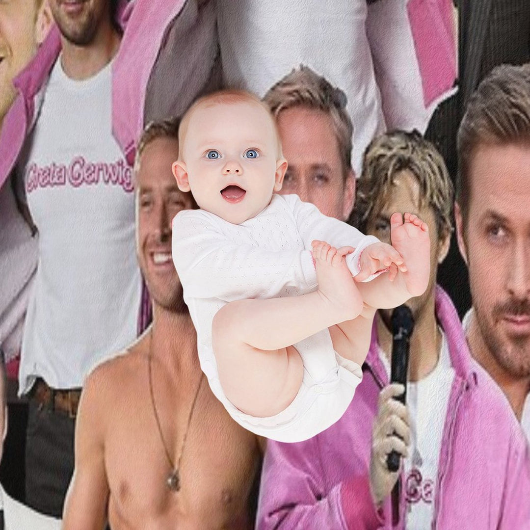 HIGH QUALITY Ryan Gosling Photo Collage Sustainable Throw Blanket