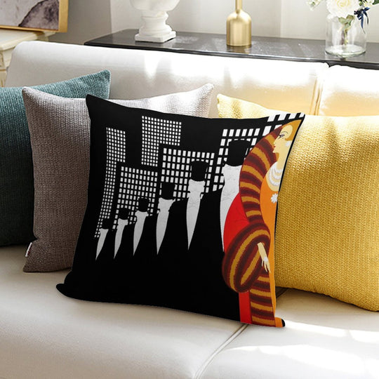 Sophisticated Art Deco Cosmopolitan Fashion Art Soft Reinforced Edging Throw Pillow