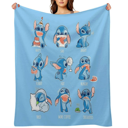 Stitch Emoticon! Anti-pilling Throw Blanket