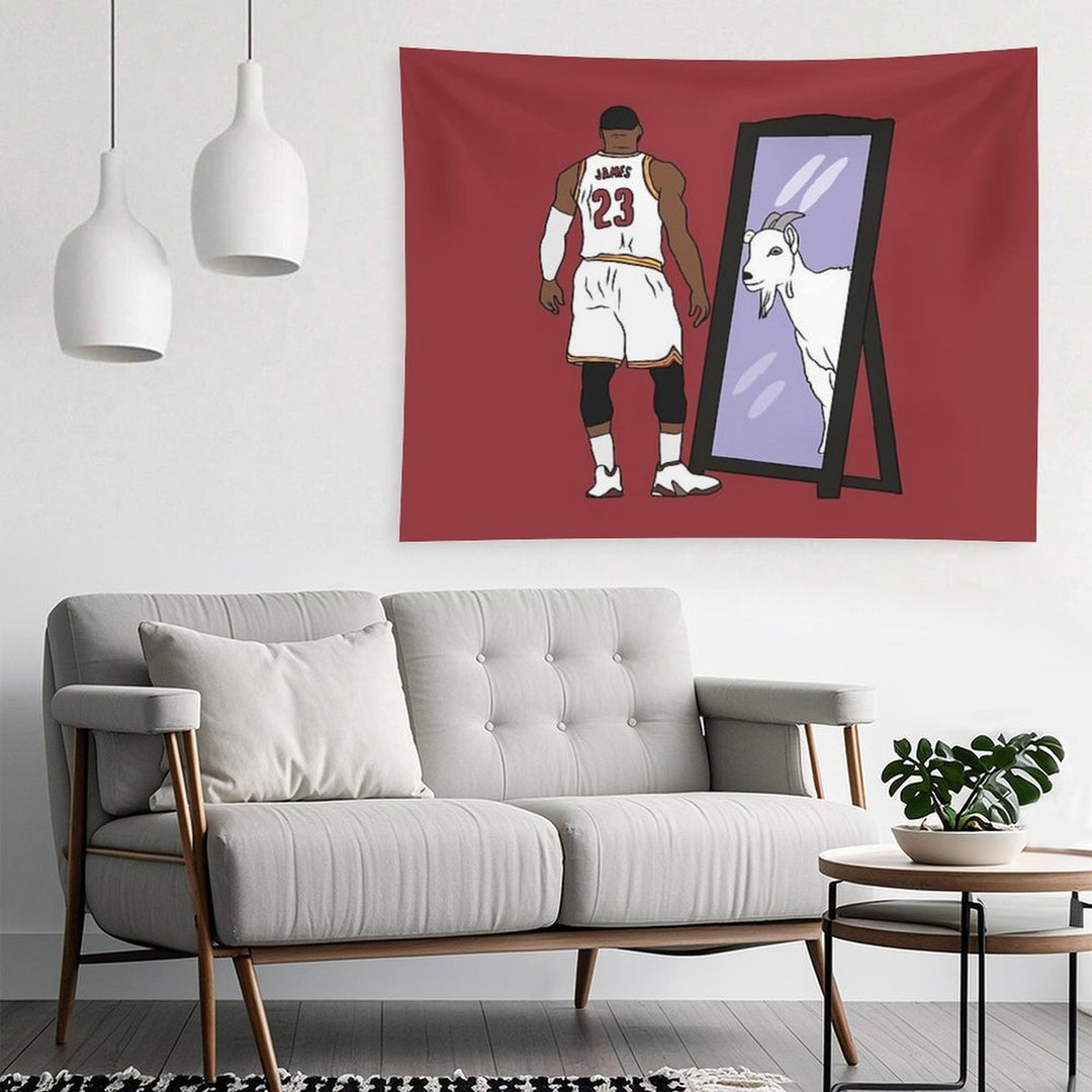 LeBron James Mirror GOAT (Cleveland) Tapestry
