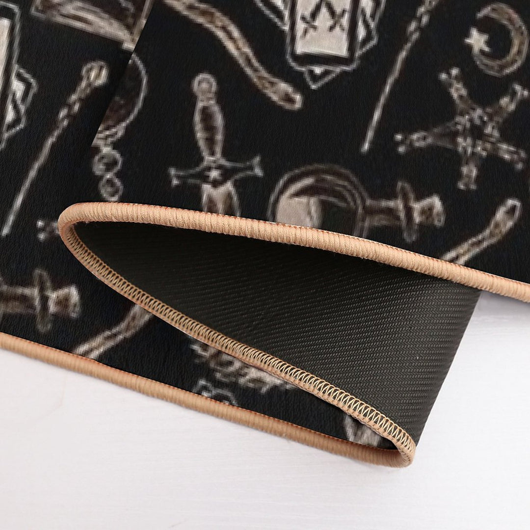 Modern Witches Altar in Black And Gold  Dirt-Trapping Bath Mat