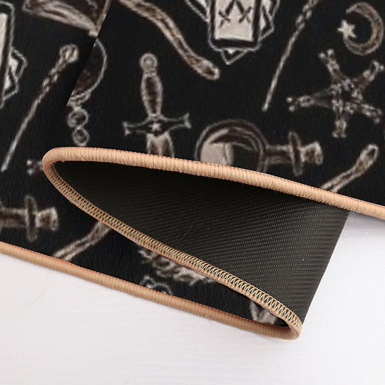 Modern Witches Altar in Black And Gold  Dirt-Trapping Bath Mat