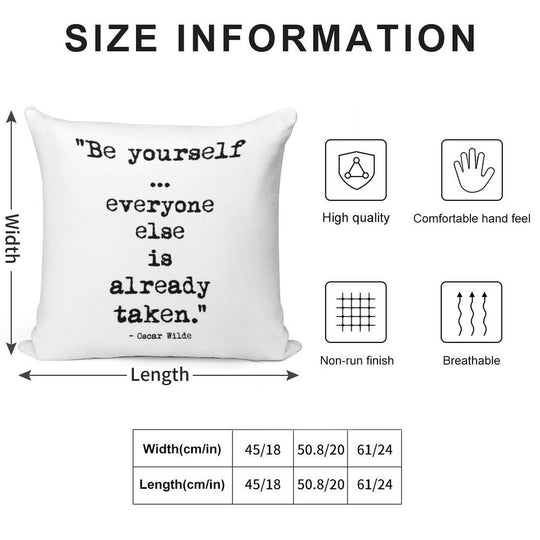 Oscar Wilde Be Yourself Soft Skin-Friendly Throw Pillow