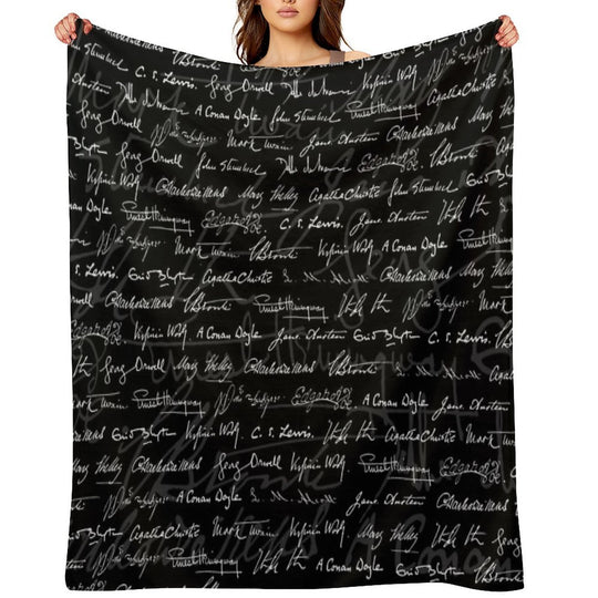 Literary Giants Pattern Wrinkle-free Throw Blanket