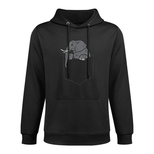 Elephant In A Pocket Funny Pocket Elephant Shape Retention Hoodie
