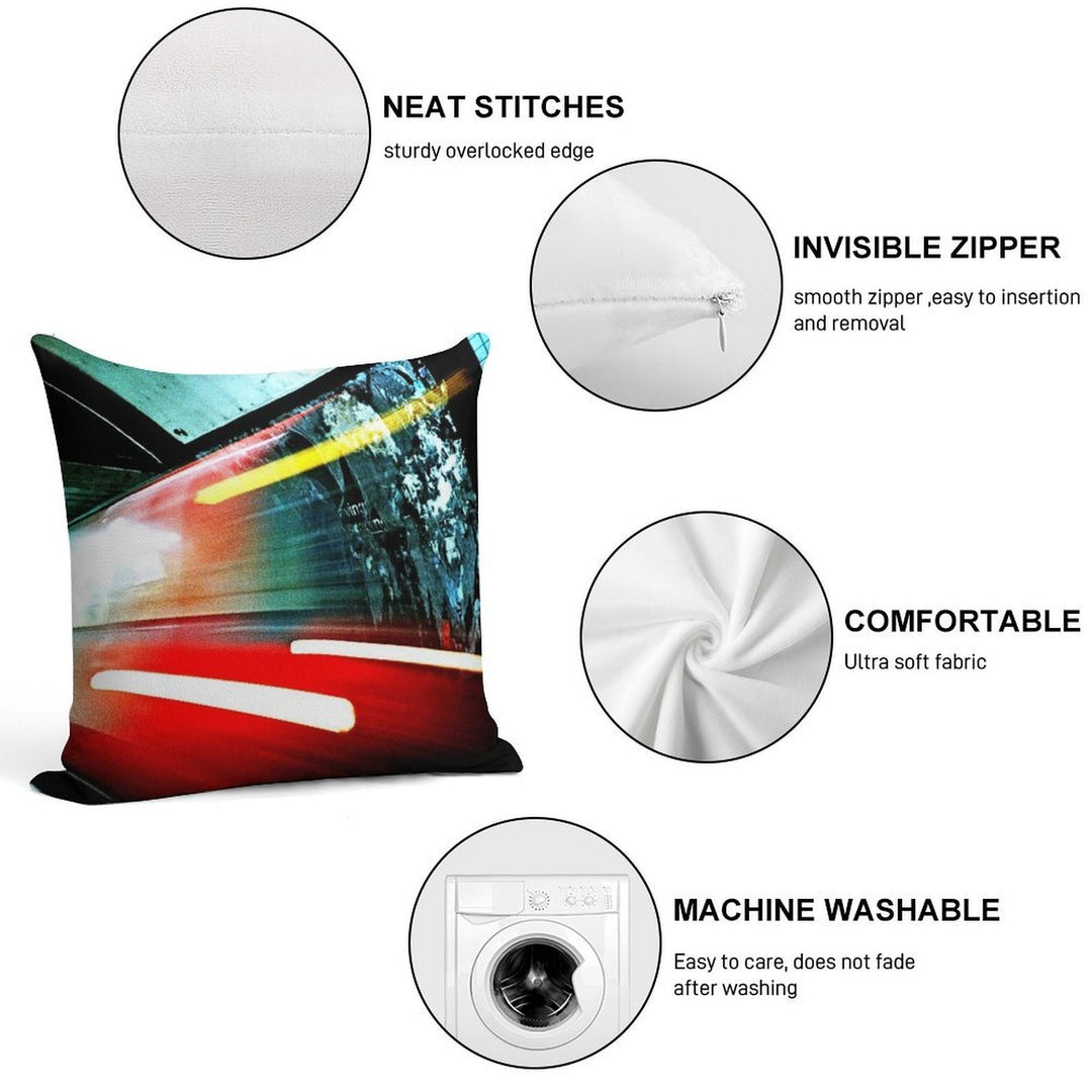 London Underground Soft Hidden Zipper Throw Pillow