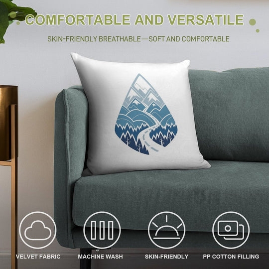 The Road Goes Ever On Winter (white) Soft High-Density Material Throw Pillow