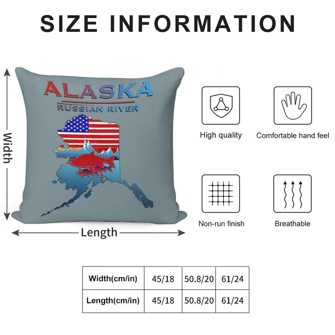 ALASKA Russian River Soft High-Density Material Throw Pillow