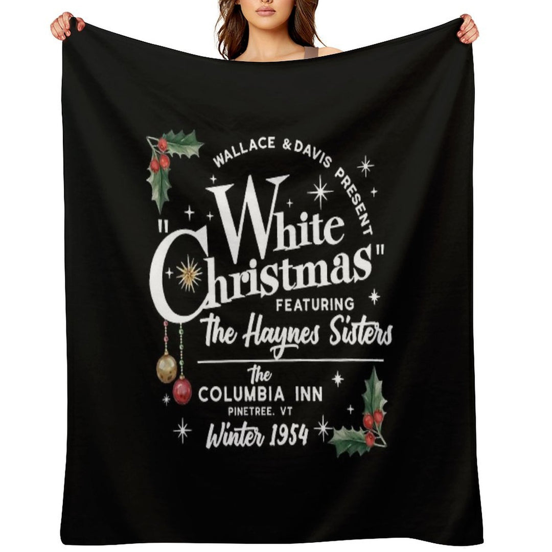 Vintage White Christmas Movie Premium Throw Blanket