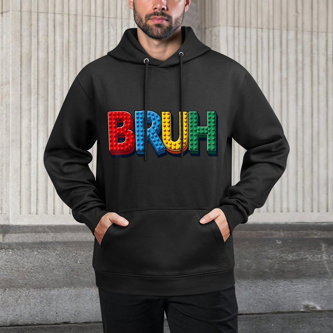 Play Building Blocks Bruh Funny Kids Boys Saying Brick Build Shrink-Resistant Hoodie
