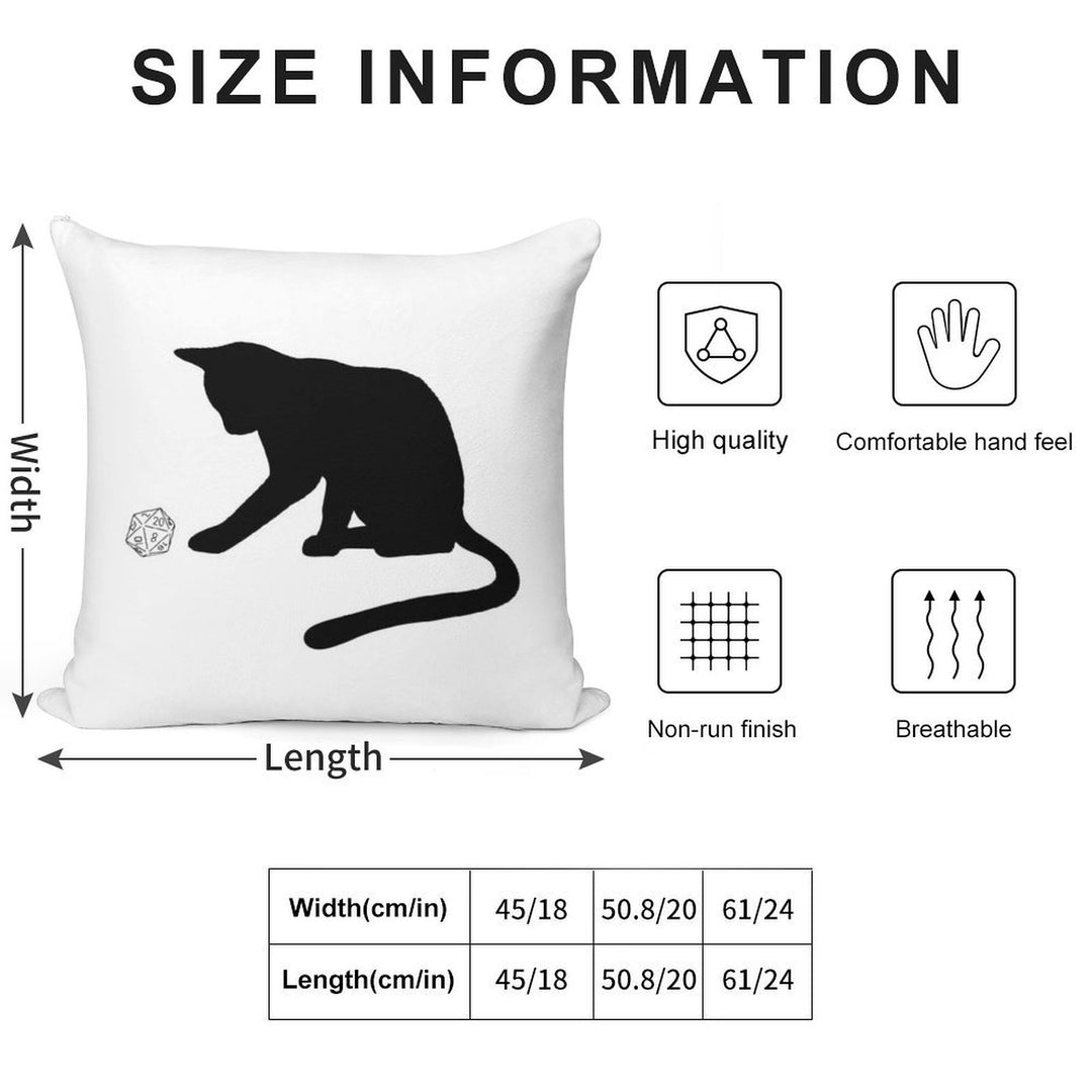 D20 Cat Soft Multiple Sizes Throw Pillow
