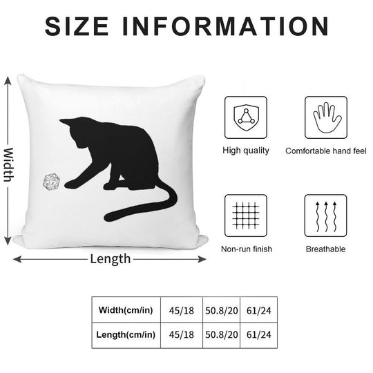 D20 Cat Soft Multiple Sizes Throw Pillow